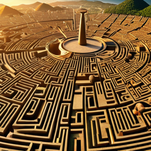 Home 19 **A vast, complex labyrinth of Brazilian tax law, represented visually. In the style of a detailed map, with key terms and concepts highlighted. Golden hour lighting, intricate details.**