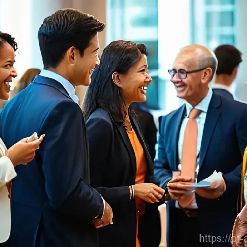 행정안전 분야 네트워킹 방법 - **Prompt 1: Collaborative Public Sector Professionals at a Networking Event**
    "A vibrant and bus...