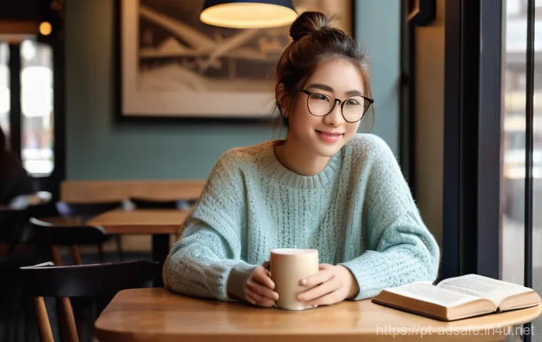행정안전 분야의 전망과 진로 선택 - **Prompt 1: Cozy Cafe Reading**
    A young woman, approximately 20-25 years old, is comfortably sea...