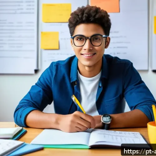 행정안전 자격 취득 후기 모음 - A focused young adult studying public administration at a modern desk, surrounded by textbooks, a la...